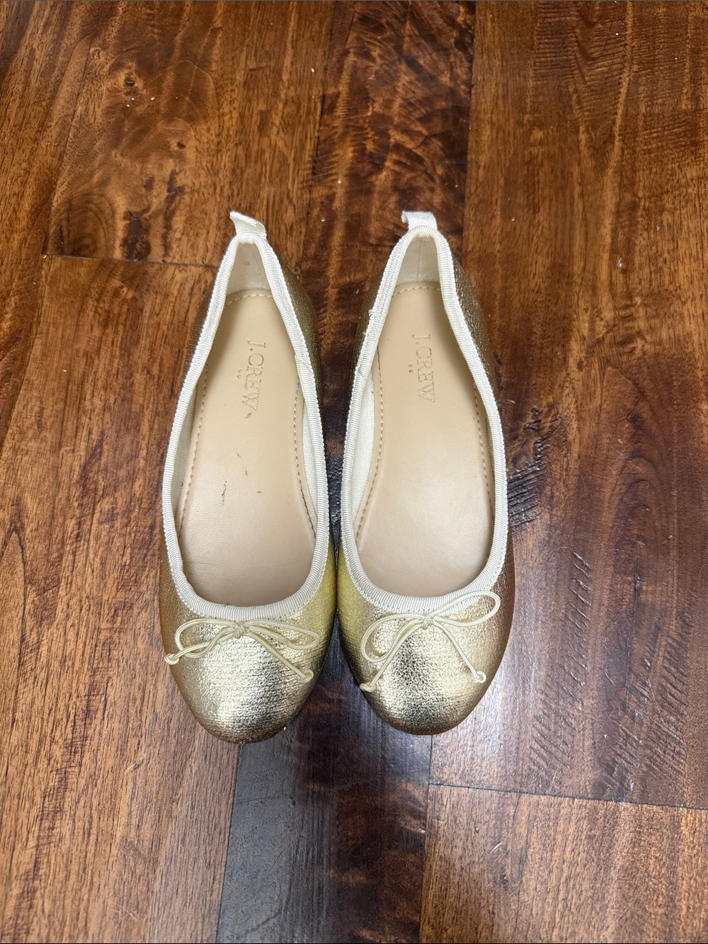 J. Crew Metallic Gold Ballet Flats